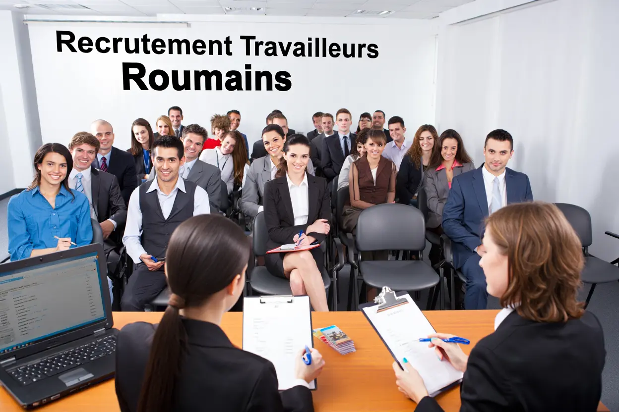 Équipe de travailleurs roumains en formation avant détachement en France