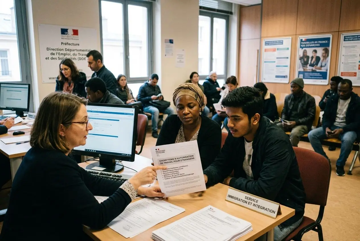 Catégories salariés étrangers exemptés autorisation travail