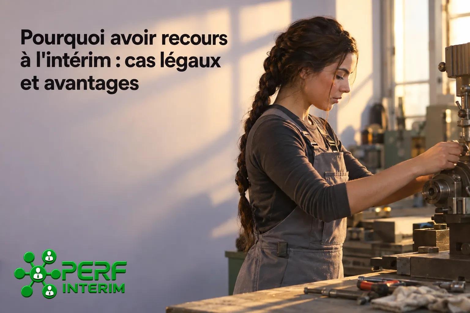 Une femme au travail ajuste une machine-outil dans un atelier.