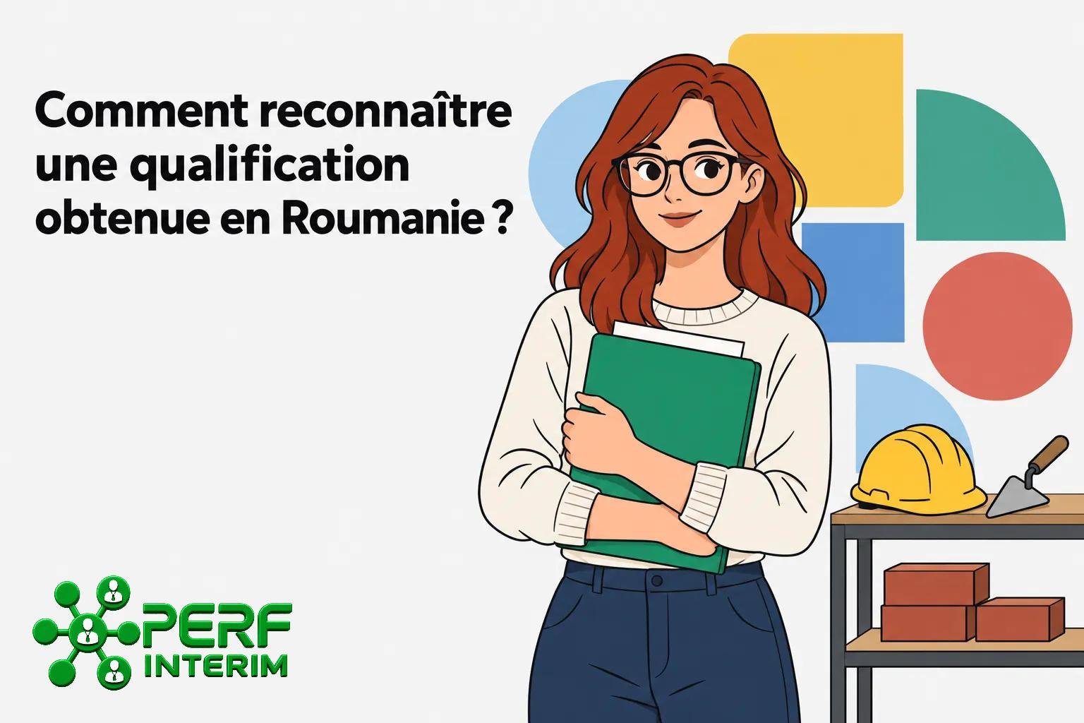 Une jeune femme tient des dossiers verts contre sa poitrine et se tient devant des outils sur une table.