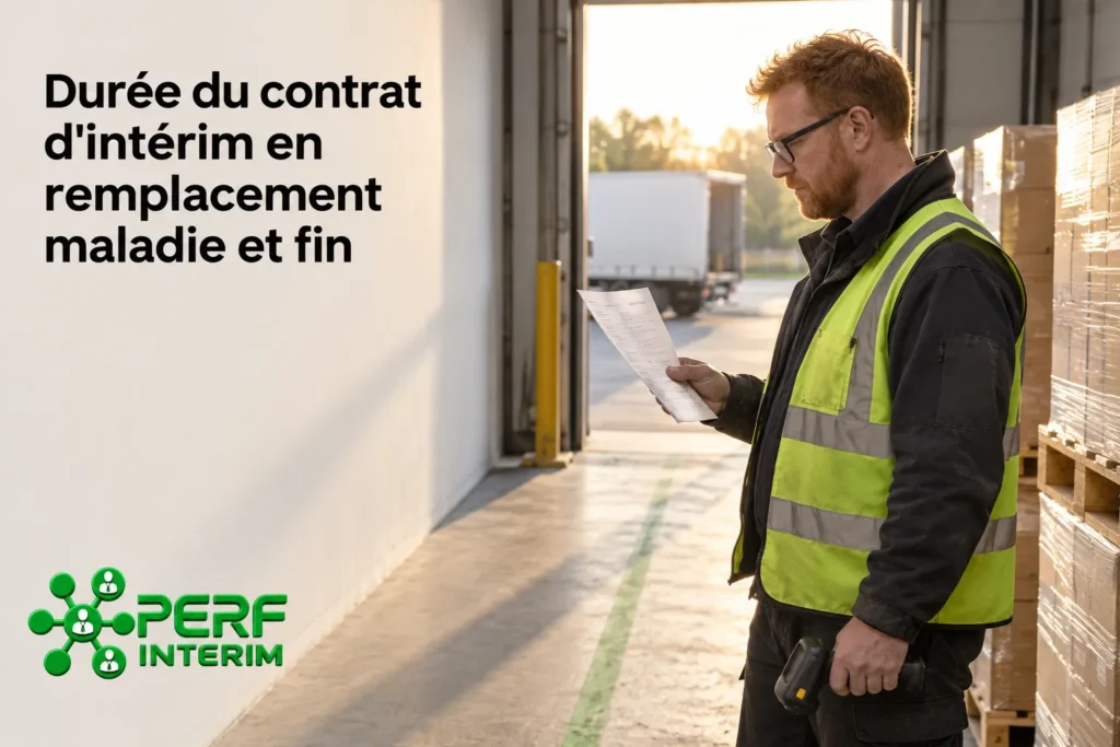 Homme en gilet jaune et noir mesure et lit un document dans un entrepôt.